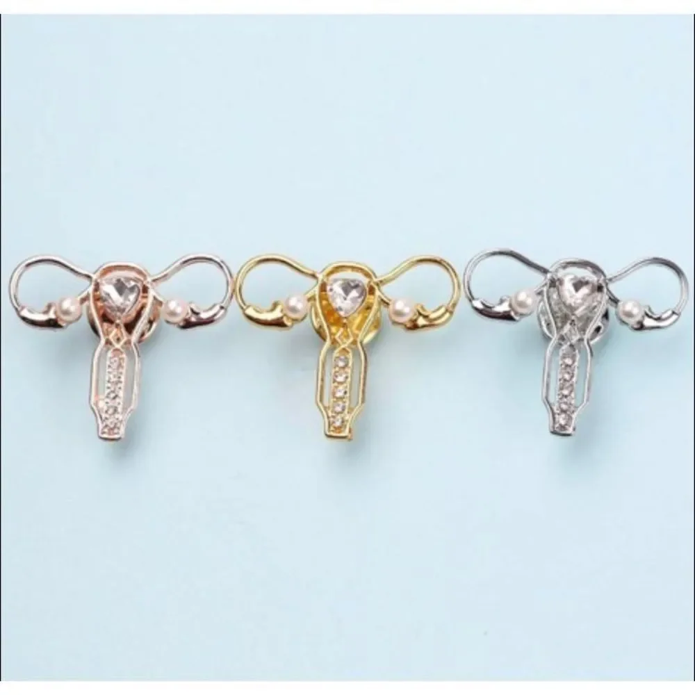 Female Reproductive Pin -Silver - Picture 6 of 9